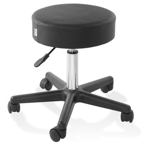 Rolling Hydraulic Salon Stool - Adjustable Chair in Black